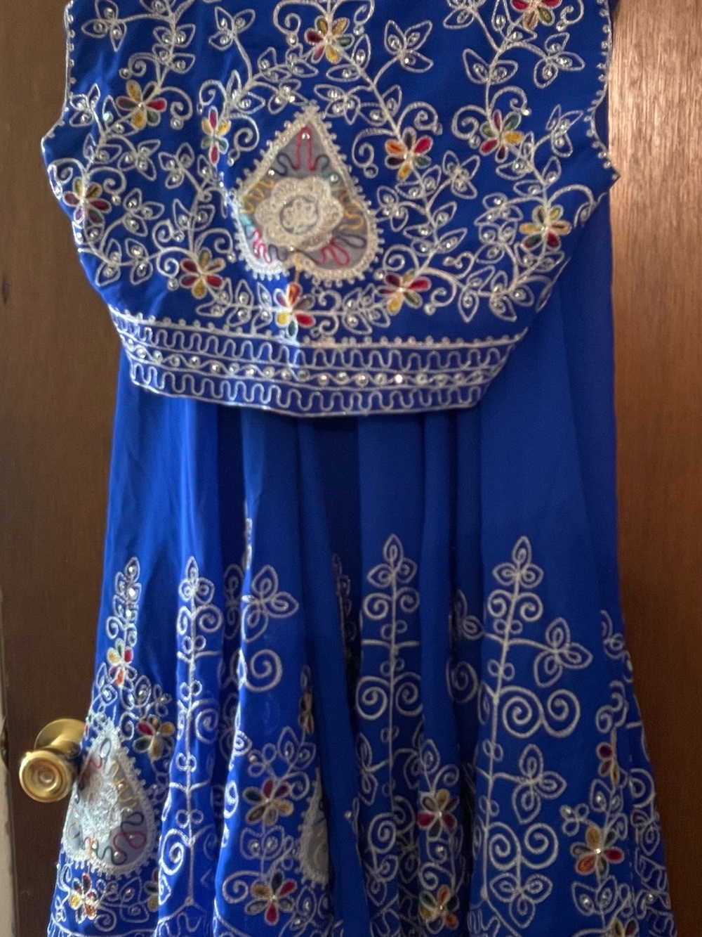 Embellished Royal Blue Ethnic choli set